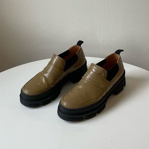 GANNI Leather Chunky Loafers